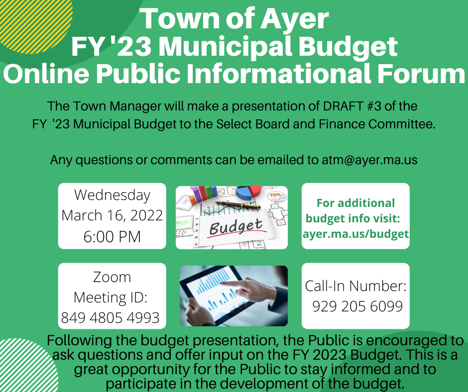 FY2023 Public Budget Forum March 16, 2022 6pm