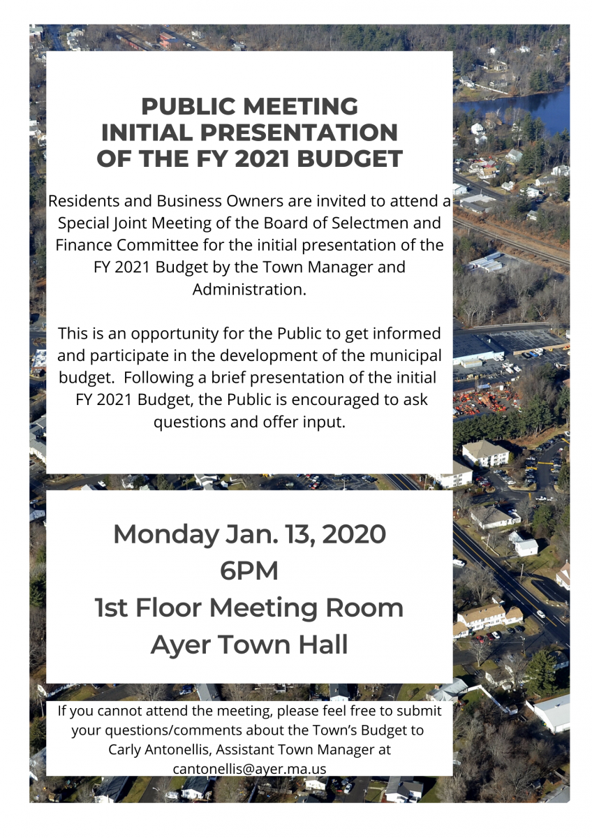 Public Meeting - FY21 Budget