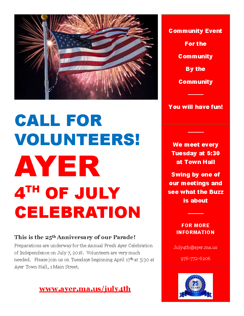 July Fourth Call for Volunteers