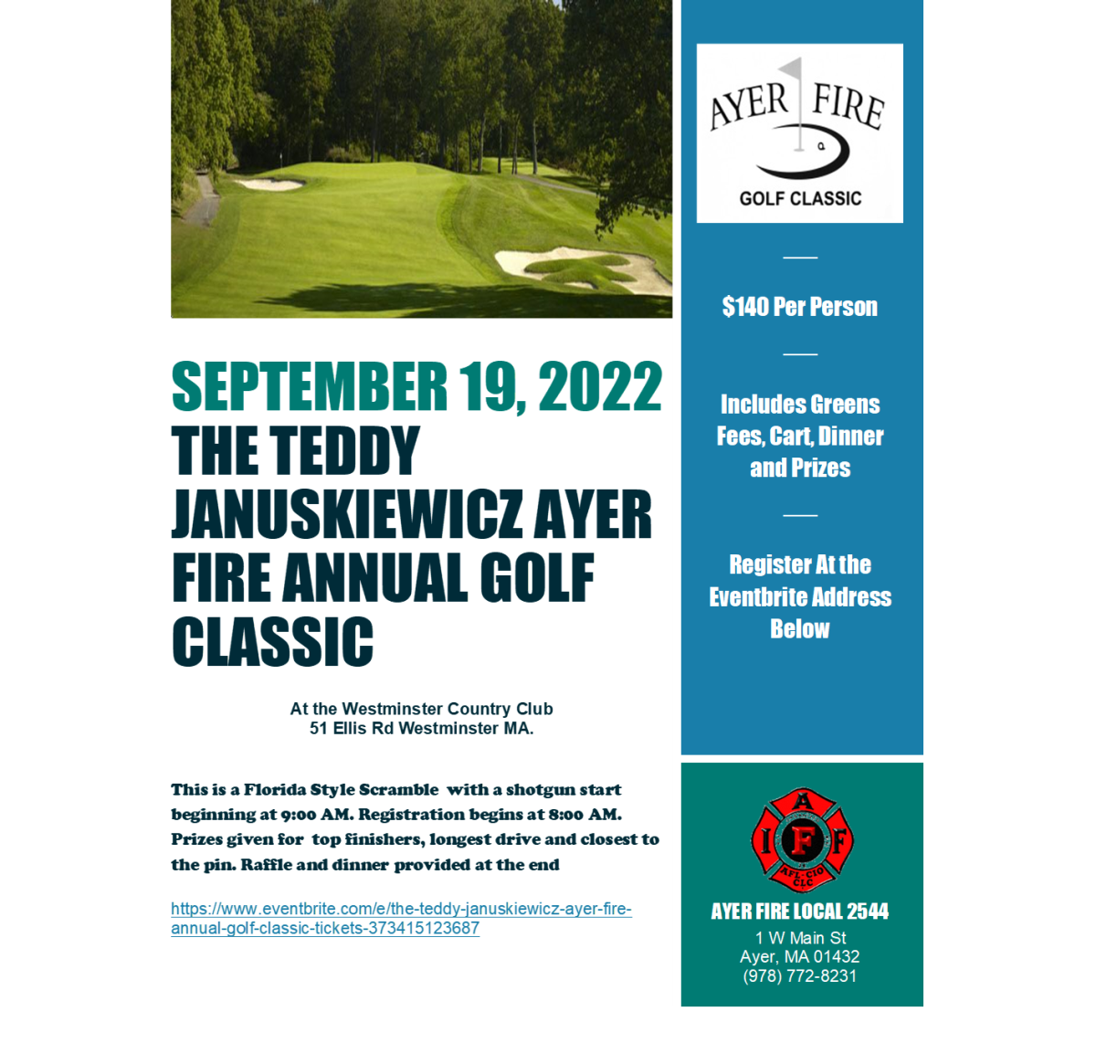 Teddy Januskiewicz Ayer Fire Annual Golf Classic