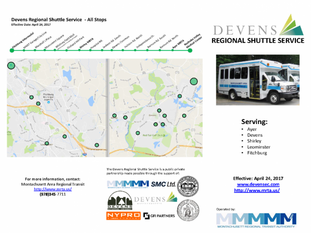 Devens Regional Shuttle Service Effective 4 24 17 Town Of Ayer Ma