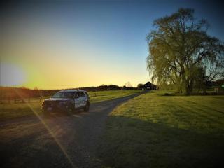 Ayer Police Department Cruiser at the Top of the Hill Farm