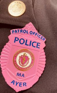 Ayer Police Department Pink Badge for Breast Cancer Awareness